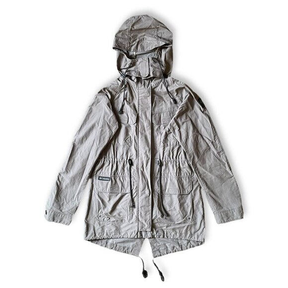 Columbia Jacket Women Sz S Gray Full Zip Lightweight Hooded Outdoor Parka Coat - Picture 1 of 16